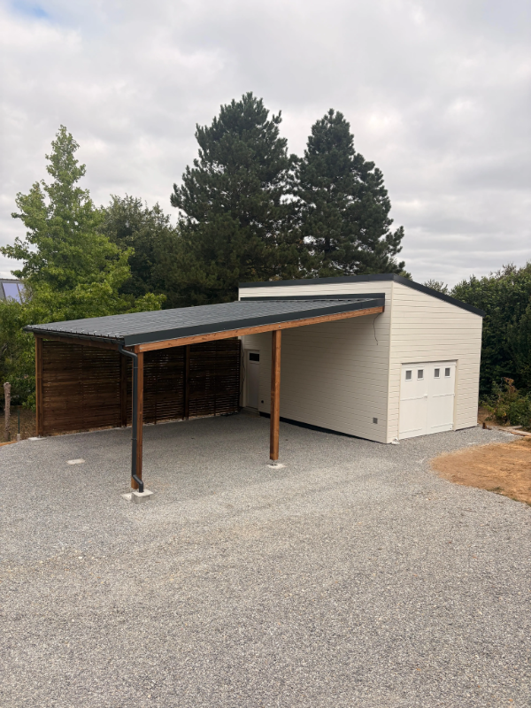carport et garage sur mesure réalisé par anex ouest à férel